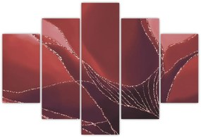 Obraz - Červená abstraktná kvetina N⁰2 (150x105 cm)