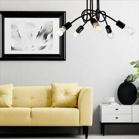 Čierne stropné svietidlo bez tienidla 46x46 cm Camilla – LAMKUR