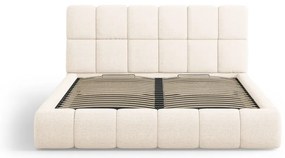 Krémovobiela čalúnená dvojlôžková posteľ s úložným priestorom s roštom 160x200 cm Bellis – Micadoni Home