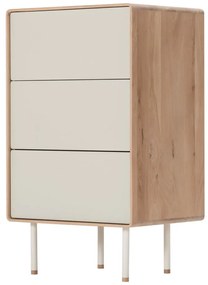 Vysoká komoda z dubového dreva v bielo-prírodnej farbe 60x100 cm Fina – Gazzda