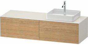 DURAVIT White Tulip závesná skrinka pod umývadlo na dosku (umývadlo vpravo), 2 zásuvky, 1600 x 550 x 408 mm, dub prírodný masív/nordická biela vysoký lesk, WT4864RH5H40000