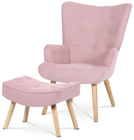 Kreslo s podnožkou PINK2, ružová