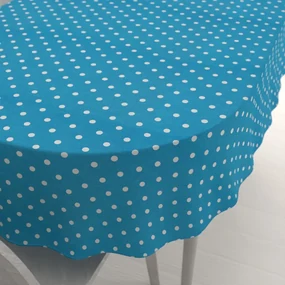 Biante Dekoračný oválny obrus Leona LN-021 Biele bodky na modrom 100x140 cm