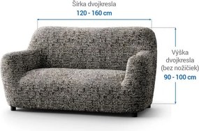 Bielastické poťahy GLORIA hnedá dvojkreslo (š. 120 - 160 cm)
