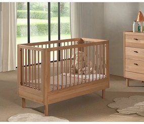 Postieľka z dubového dreva s nastaviteľnou výškou 60x120 cm v prírodnej farbe Forrest – Vipack