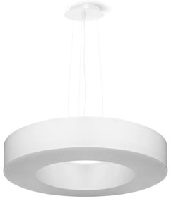 Závesné svietidlo Saturno Slim, 1x biele textilné tienidlo, (biely plast), (fi 50 cm)