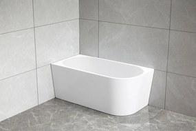 Aqualine Aqualine, TIBERA L rohová stojaca vaňa 150x75cm, biela, E1047