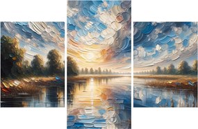 Obraz - Maľba slnka nad vodou (90x60 cm)