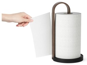 Čierny drevený stojan na papierové utierky ø 17 cm Bellwood – Umbra