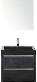 Kúpeľňový nábytkový set Sanox Dante farba čela black oak ŠxVxH 61 x 170 x 45,5 cm s umývadlom z prírodného kameňa a zrkadlom