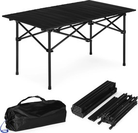 Turistický skladací stôl 95x55 cm kempingový stôl s taškou čierny MultiGarden