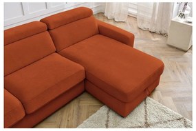 Rozkladacia rohová pohovka v tehlovej farbe (variabilná) Monaco – Bobochic Paris