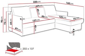 Rohová sedacia súprava Lisboa  (sivohnedá). Vlastná spoľahlivá doprava až k Vám domov. 1122470