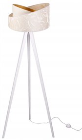 Stojacia lampa Werona 7, 1x krémové textilné tienidlo so vzorom, g, w