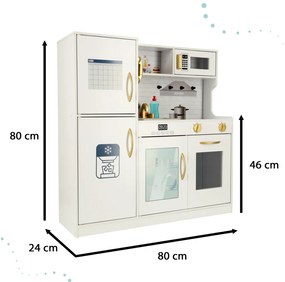 IKO Detská drevená kuchynka s chladničkou + príslušenstvo