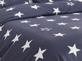 Bavlnené obliečky LINE STAR tmavomodré