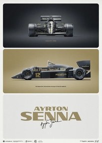 Umelecká tlač Lotus 97T - Ayrton Senna - The First Win - Estoril, 1985, Automobilist