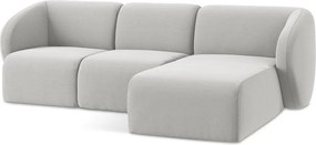 Svetlosivá zamatová rohová pohovka (pravý roh/s leňoškou) Lani – Makamii