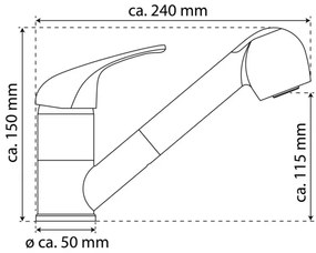 Kuchynská batéria Eisl Grande Vita Classic s výsuvnou sprchou  (100381952)