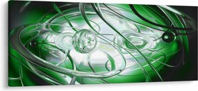 Zelený abstraktný obraz (120x50 cm)