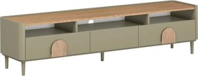 TV skrinka Amilio 200 cm na nožičkách - eukalyptus / dub baltic dune / dub prírodný