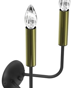 Nástenná lampa AKASYA 2xE14/15W/230V čierna/zlatá