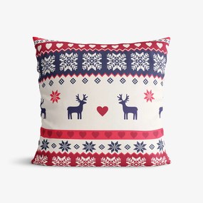 Goldea vianočná bavlnená obliečka na vankúš - nórsky vzor 40 x 40 cm