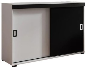 Komoda Retro 120 Biely/Čierna + Rukoväte Biely I Čierna