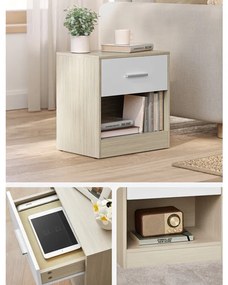 Autronic BONTEC Odkladací stolík 39x28x41cm, mdf, bielený dub, ANT-E1081 BUK Farba: Béžová