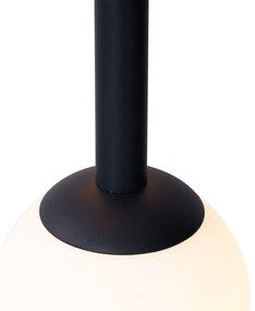 Dizajnové závesné svietidlo čierne s matným sklom 5-svetiel - Vertikálne