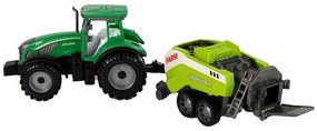 Lean Toys Zelený traktor s červeným postrekovačom