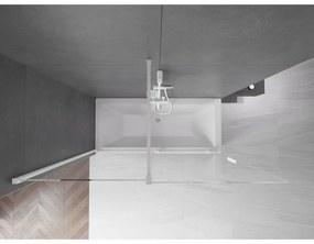 Mexen Velar, 2-krídlová posuvná vaňová zástena 170 x 150 cm, 8mm číre sklo, biely profil, 896-170-000-01-20