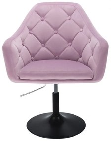 LuxuryForm DESIGN Kreslo ANDORA VELUR na čiernom tanieri - levanduľa