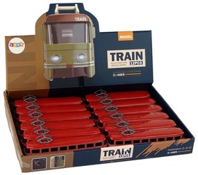 LEAN TOYS Kovový vlak, trecí pohon - červená