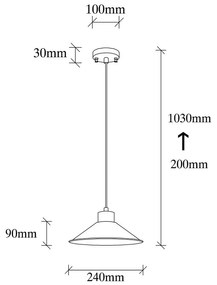 Závesné svietidlo s kovovým tienidlom ø 24 cm Gece – Opviq lights