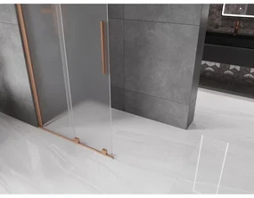 Mexen Velar, sprchová zástena s posuvnými dverami Walk-in 110 x 200 cm, 8mm sklo námraza, medená matná, 871-110-000-33-65