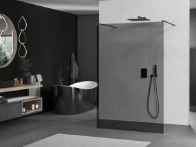 Mexen Kioto, sprchová zástena Walk-In 120 x 200 cm, 8mm šedé sklo, grafitový profil, 800-120-002-95-40