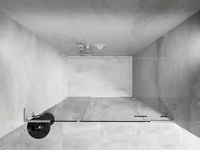 Mexen Lunar L, pravé otočné sprchové dvere 155 cm, 8mm číre sklo, biely profil, 834SL-155-050-20-00-P