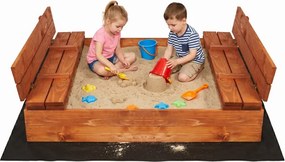 Drevené uzavreté pieskovisko 120x120 cm Springos SB120SET - impregnované
