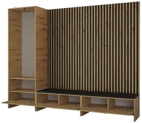 Predsieň Esmaldos VI (dub artisan + čierna + sivá) . Vlastná spoľahlivá doprava až k Vám domov. 1104723