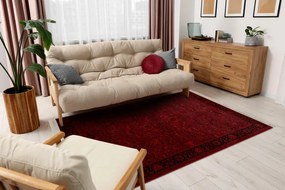 Koberec ORIENT 5125 so strapcami / rám, orientálny / klasický, bordový / čierny