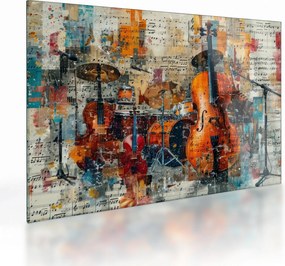 Sklenený obraz - Hudobné nástroje (70x50 cm)