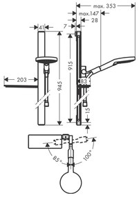 Hansgrohe Raindance Select S, sprchová sada 120 3jet so sprchovou tyčou 90 cm a miskou na mydlo, chrómová, HAN-27648000