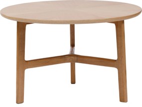 Mazzoni BELLUNO Prírodný jaseň - DREVENÝ KONFERENČNÝ STOLÍK Ø65 cm OKRÚHLY MODERN CLASSIC