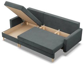 Rohová rozkladacia sedačka BLANK Elegant tmavosivá