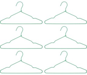 House Doctor Vešiaky na šaty Wire Green – sada 6 ks