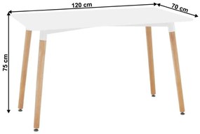 Kondela Jedálenský stôl, DIDIER 4 NEW, biela-buk