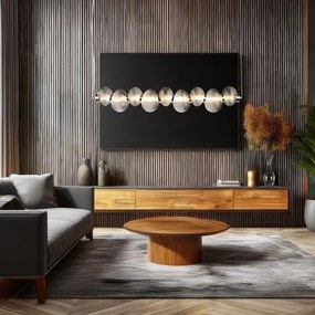 LED luster na lane BOLLA LED/32W/230V lesklý chróm/dýmovo sivá