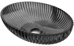 Mexen Zira, sklenené umývadlo na dosku 53 × 35 cm, čierna, 24175370