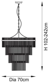 Endon 112576 - Luster na reťazi MARIETTA 16xE14/6W/230V mosadz/číra
